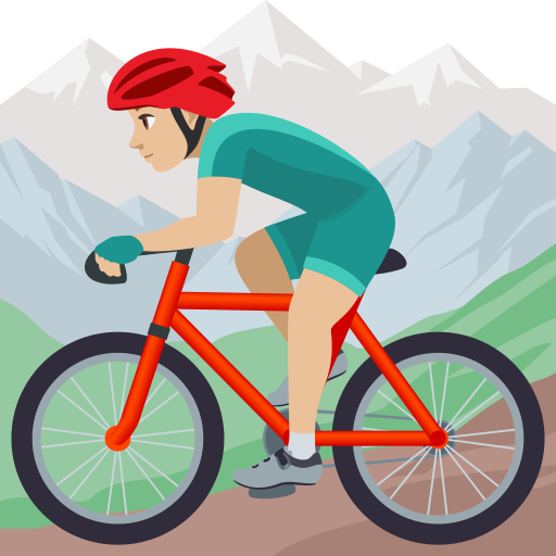 Homem Fazendo Mountain Bike: Pele Morena Clara para JoyPixels 10.0