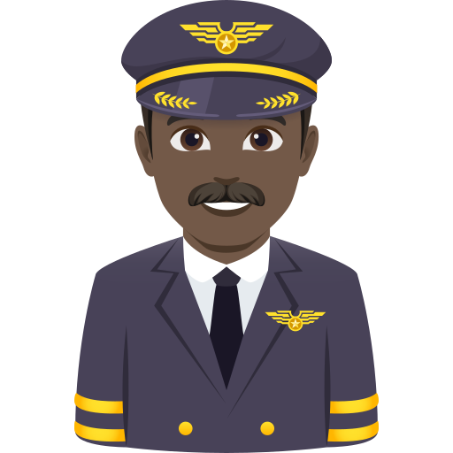 Piloto De Avião Homem: Pele Escura para JoyPixels 10.0