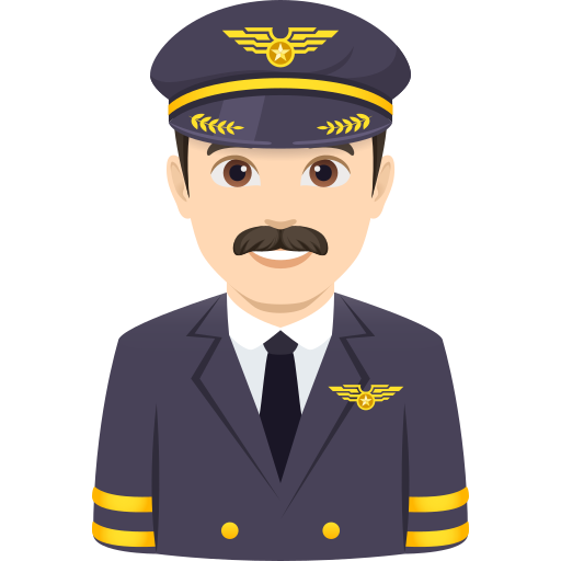 Piloto De Avião Homem: Pele Clara para JoyPixels 10.0