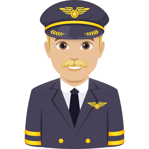 Piloto De Avião Homem: Pele Morena Clara para JoyPixels 10.0