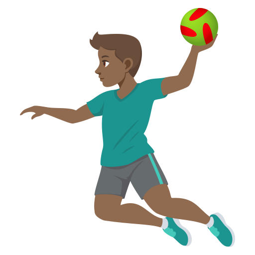 Jogador De Handebol: Pele Morena Escura para JoyPixels 10.0