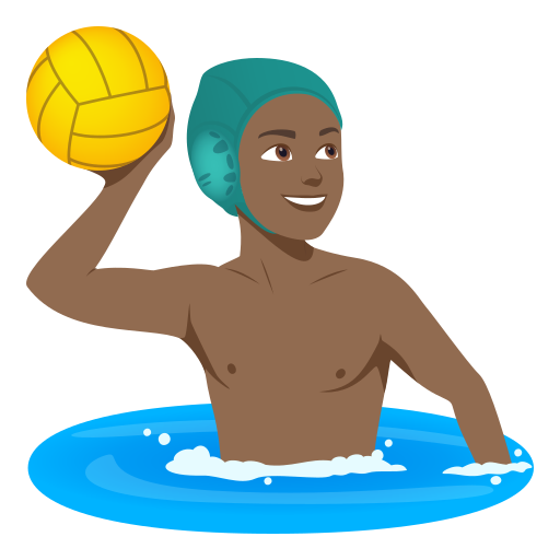 Чоловік грає у водне поло: темний тон шкіри для JoyPixels 10.0