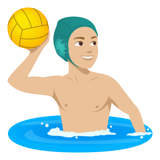 Чоловік грає у водне поло: світлий тон шкіри для JoyPixels 10.0