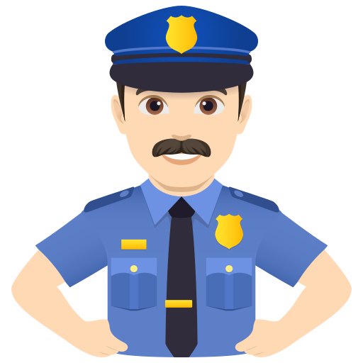 Policial Homem: Pele Clara para JoyPixels 10.0