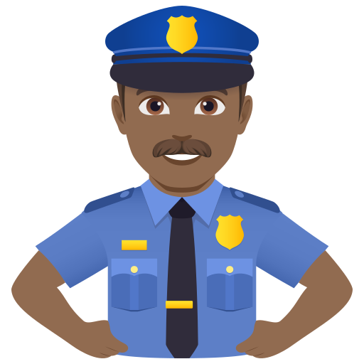 Policial Homem: Pele Morena Escura para JoyPixels 10.0