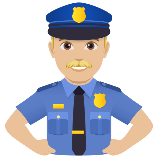 Policial Homem: Pele Morena Clara para JoyPixels 10.0