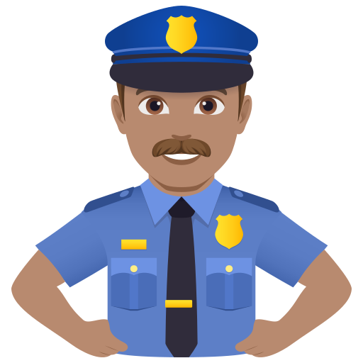 Policial Homem: Pele Morena para JoyPixels 10.0