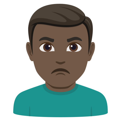 Homem Fazendo Bico: Pele Escura para JoyPixels 10.0