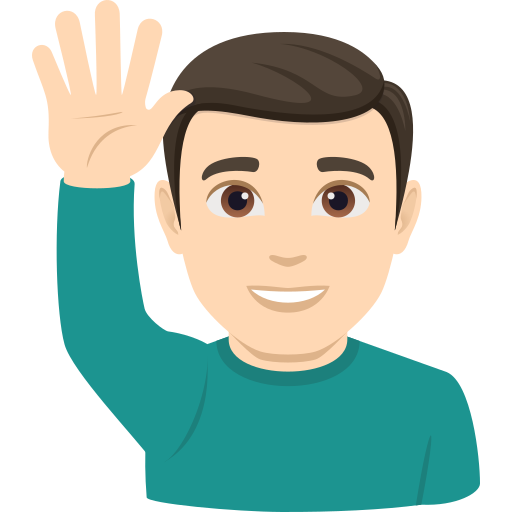 Man Raising Hand: Light Skin Tone for JoyPixels 10.0