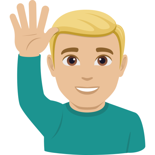 Homem Levantando A Mão: Pele Morena Clara para JoyPixels 10.0