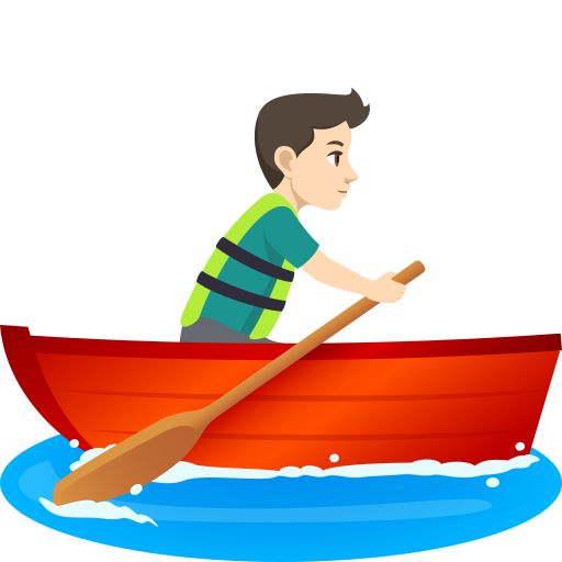 Homem Remando: Pele Clara para JoyPixels 10.0