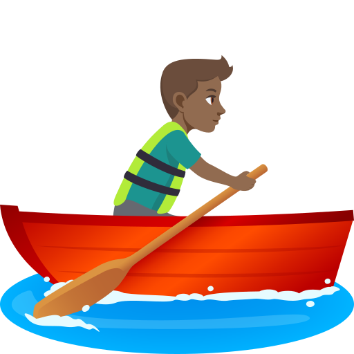 Homem Remando: Pele Morena Escura para JoyPixels 10.0