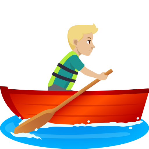 Homem Remando: Pele Morena Clara para JoyPixels 10.0