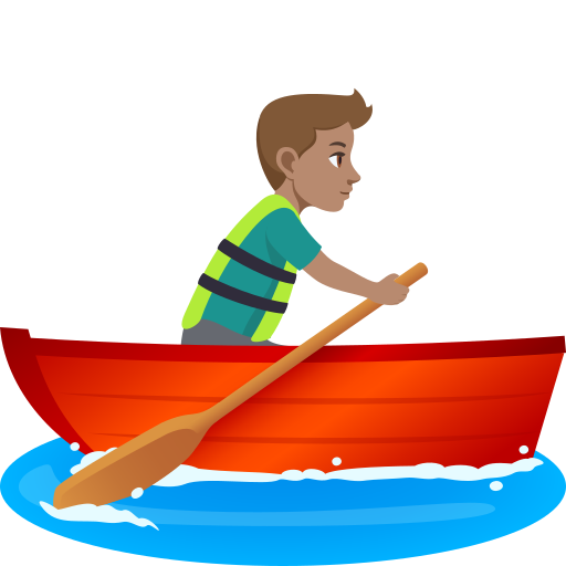 Homem Remando: Pele Morena para JoyPixels 10.0