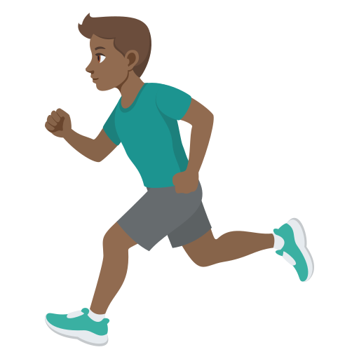 Чоловік біжить: темний тон шкіри для JoyPixels 10.0