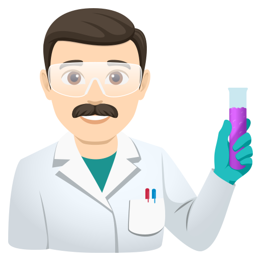 Чоловік-вчений: дуже світлий тон шкіри для JoyPixels 10.0