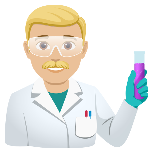 Cientista Homem: Pele Morena Clara para JoyPixels 10.0