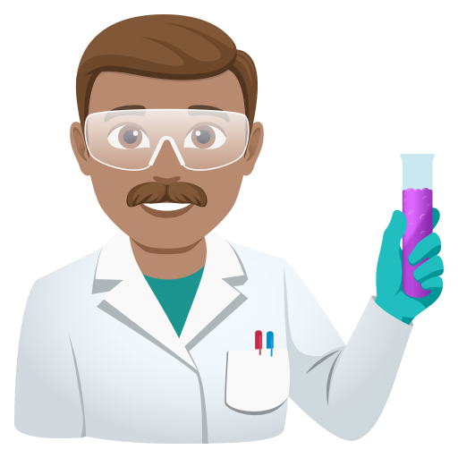 Cientista Homem: Pele Morena para JoyPixels 10.0