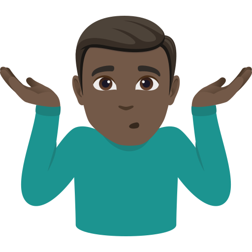 Homem Dando De Ombros: Pele Escura para JoyPixels 10.0
