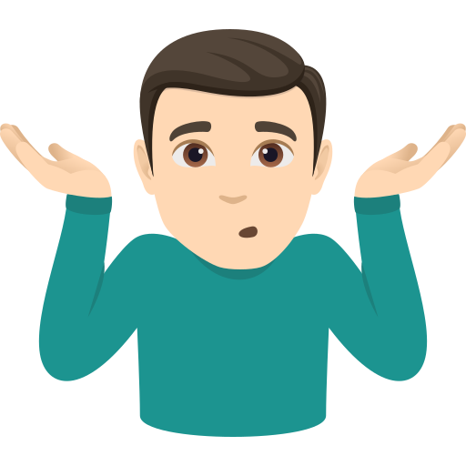 Homem Dando De Ombros: Pele Clara para JoyPixels 10.0