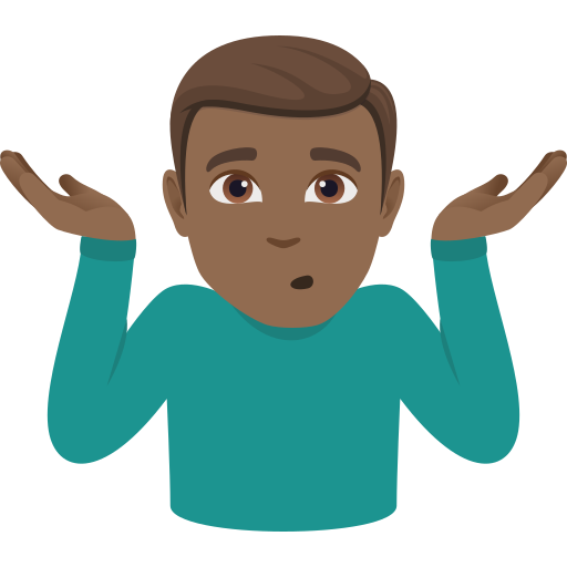 Homem Dando De Ombros: Pele Morena Escura para JoyPixels 10.0