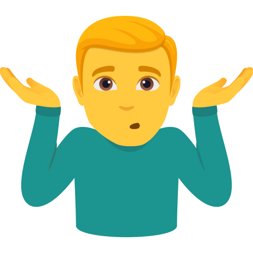 Чоловік знизує плечима для JoyPixels 10.0