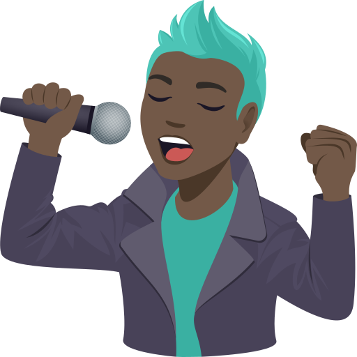 Cantor Homem: Pele Escura para JoyPixels 10.0