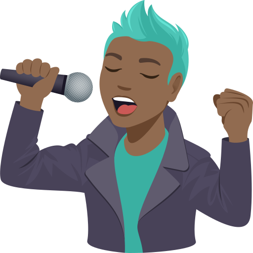 Cantor Homem: Pele Morena Escura para JoyPixels 10.0