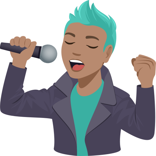 Чоловік-співак: середній тон шкіри для JoyPixels 10.0