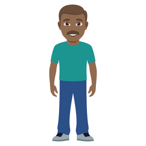 Homem Em Pé: Pele Morena Escura para JoyPixels 10.0