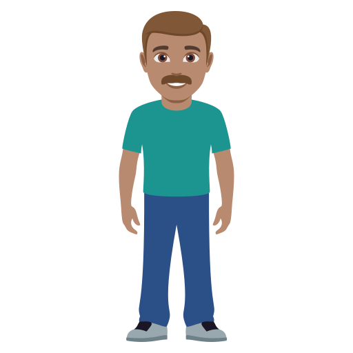 Homem Em Pé: Pele Morena para JoyPixels 10.0