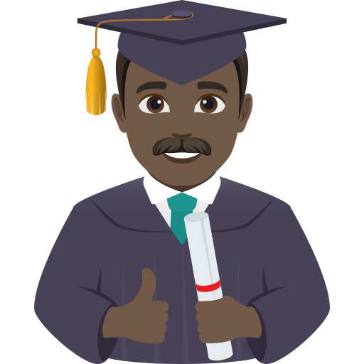 Estudante: Pele Escura para JoyPixels 10.0