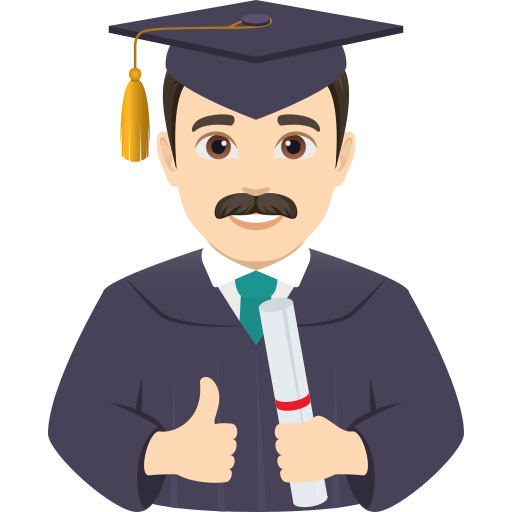 Estudante: Pele Clara para JoyPixels 10.0