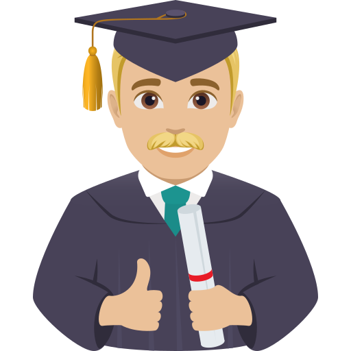 Студент: світлий тон шкіри для JoyPixels 10.0