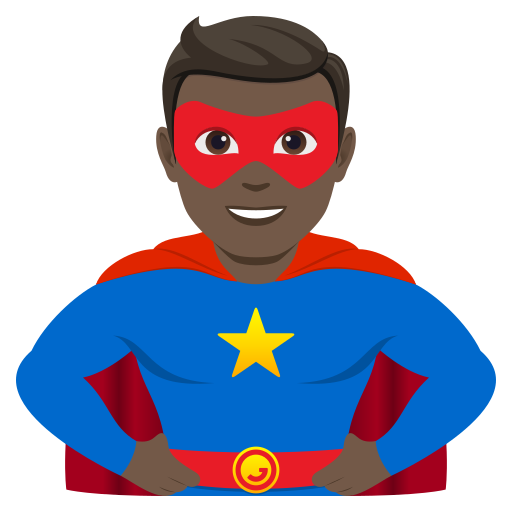 Homem Super-Herói: Pele Escura para JoyPixels 10.0