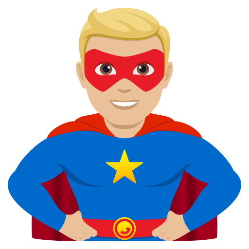 Homem Super-Herói: Pele Morena Clara para JoyPixels 10.0