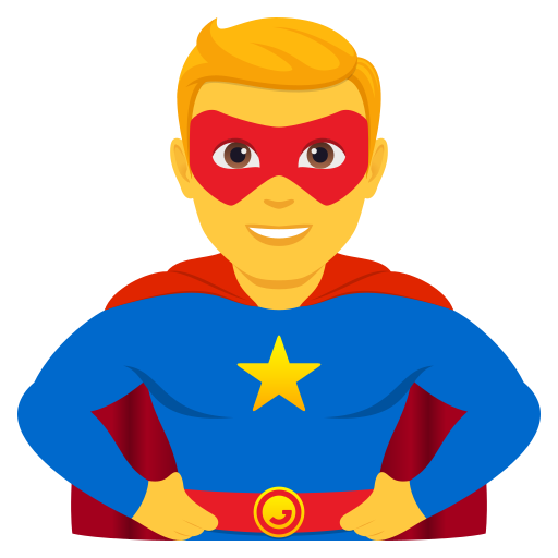 Чоловік-супергерой для JoyPixels 10.0