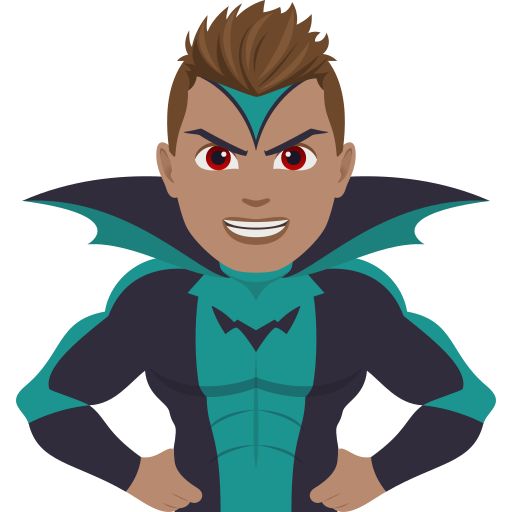 Чоловік-суперлиходій: середній тон шкіри для JoyPixels 10.0