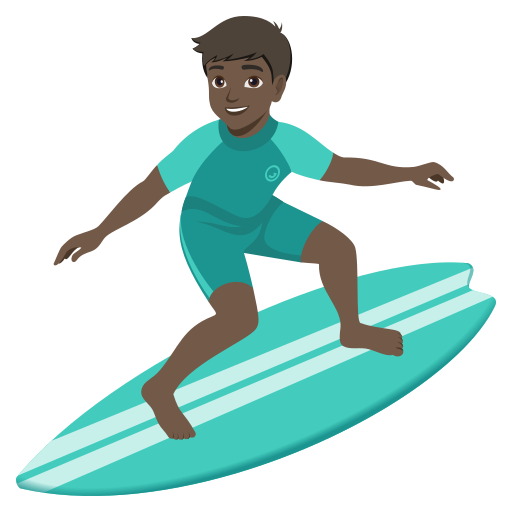 Homem Surfista: Pele Escura para JoyPixels 10.0