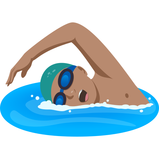 Homem Nadando: Pele Morena para JoyPixels 10.0