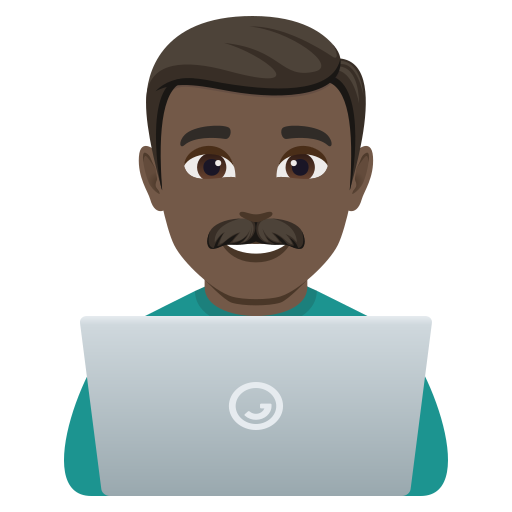 Мужчина-инженер: очень темный тон кожи для JoyPixels 10.0