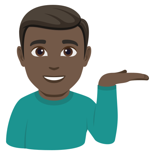 Homem Com A Palma Virada Para Cima: Pele Escura para JoyPixels 10.0