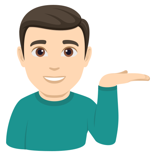 Homem Com A Palma Virada Para Cima: Pele Clara para JoyPixels 10.0