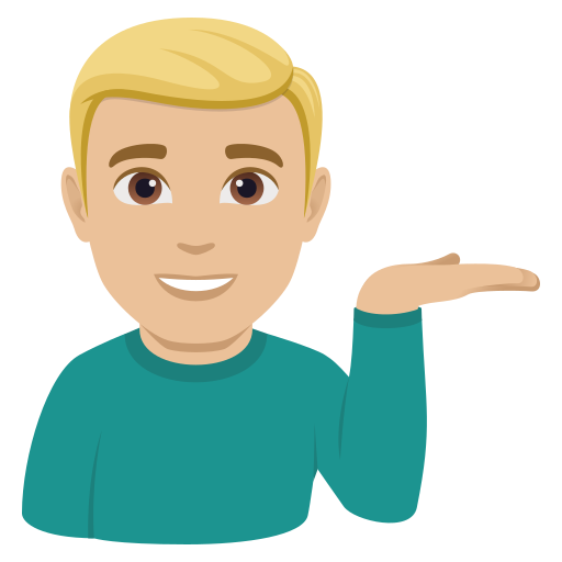 Homem Com A Palma Virada Para Cima: Pele Morena Clara para JoyPixels 10.0