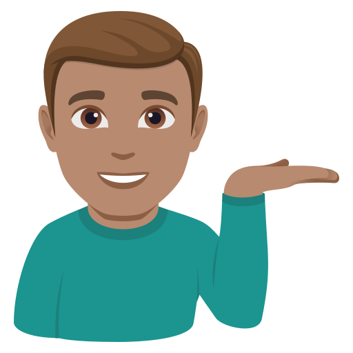 Homem Com A Palma Virada Para Cima: Pele Morena para JoyPixels 10.0