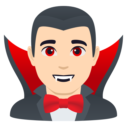 Homem Vampiro: Pele Clara para JoyPixels 10.0