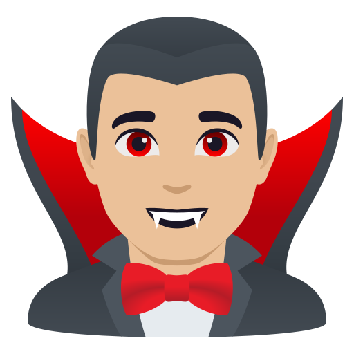 Homem Vampiro: Pele Morena Clara para JoyPixels 10.0