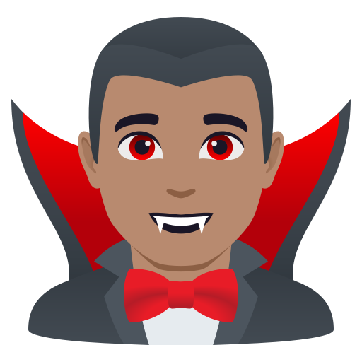 Homem Vampiro: Pele Morena para JoyPixels 10.0