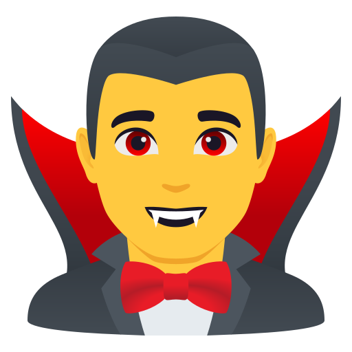 Мужчина-вампир для JoyPixels 10.0