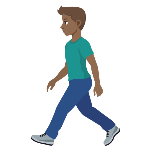 Чоловік іде: темний тон шкіри для JoyPixels 10.0